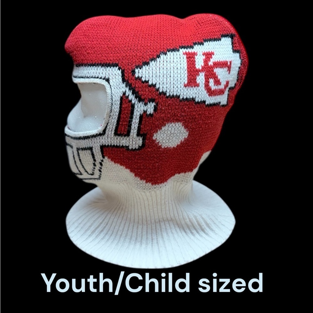 Vintage 1991 Kansas City Chiefs Knit Helmet Ski Mask Youth NFL